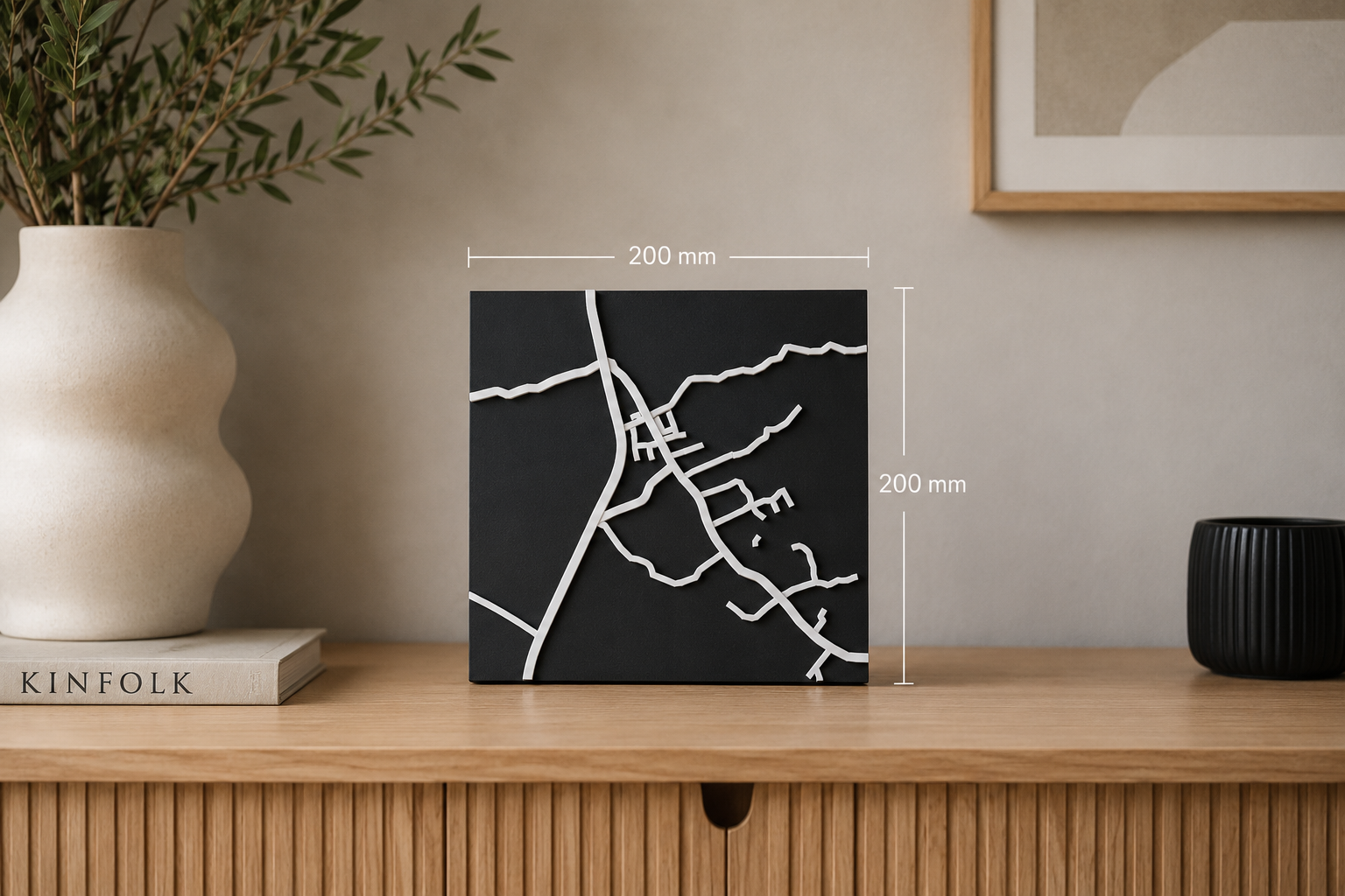 StreetPrint-relief med måttangivelse 200 × 200 millimeter